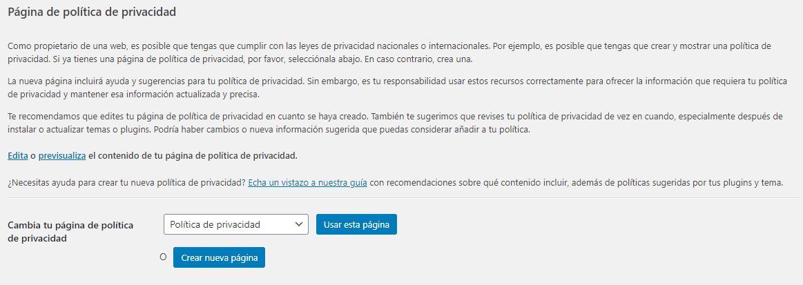 ajustes privacidad