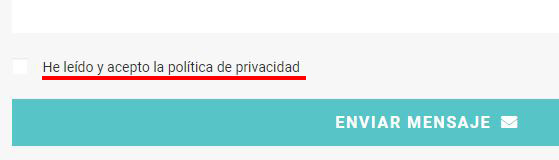 formulario check privacidad