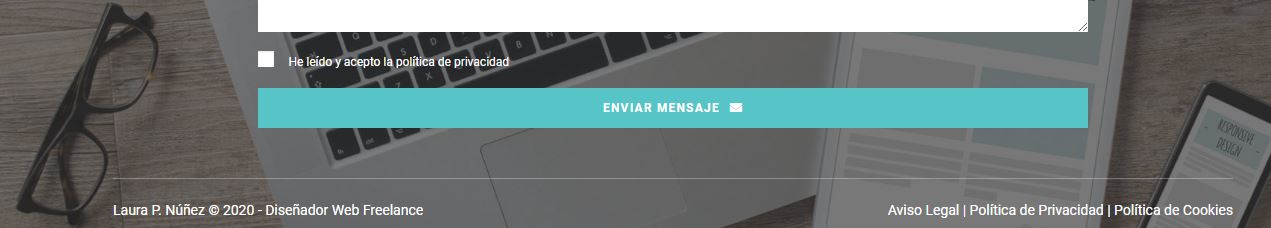 textos legales pie de página