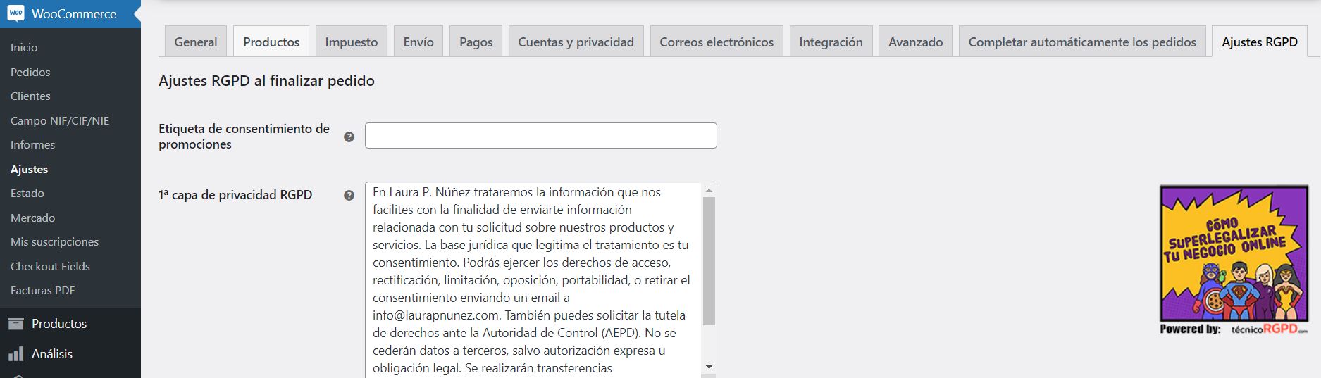 RGPD woocommerce