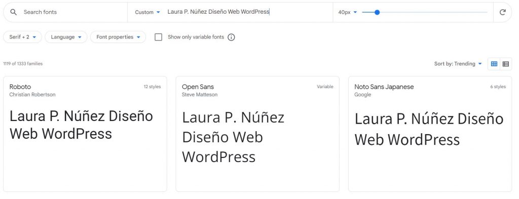 google fonts disenos